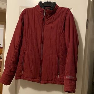 REI Columbia burgundy, winter jacket, size large